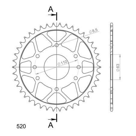 CORONA S AC P520-D45 SGR - SPROCKETS  KTM Duke 4T 390 13/16