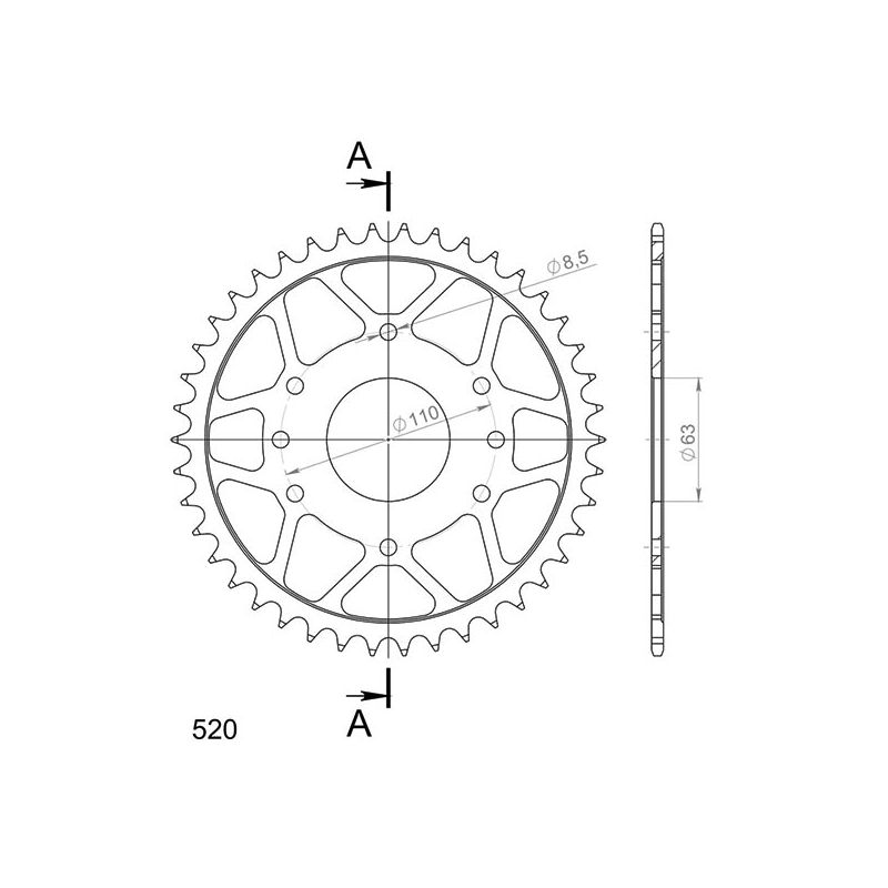 CORONA S AC P520-D45 SGR - SPROCKETS  KTM RC 4T 390 17/20