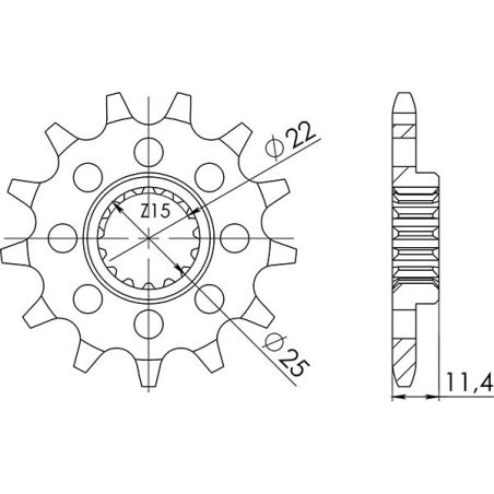 PIGNONE S+2 AC P520-D14 SGR - SPROCKETS  KTM SMR 4T 560 06/07