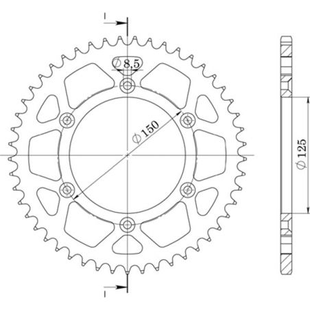CORONA S AL P520-D45 SGR - SPROCKETS  KTM Adventure R Rally (F9603T4) 790 20/20
