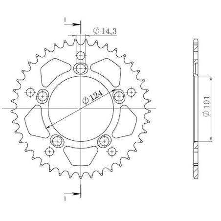 CORONA S AL P525-D38 SGR - SPROCKETS  KTM Duke 950 04/04