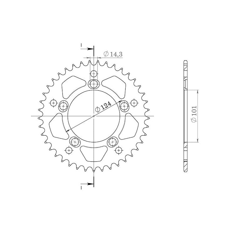 CORONA S AL P525-D38 SGR - SPROCKETS  KTM Super Duke / R 990 05/06