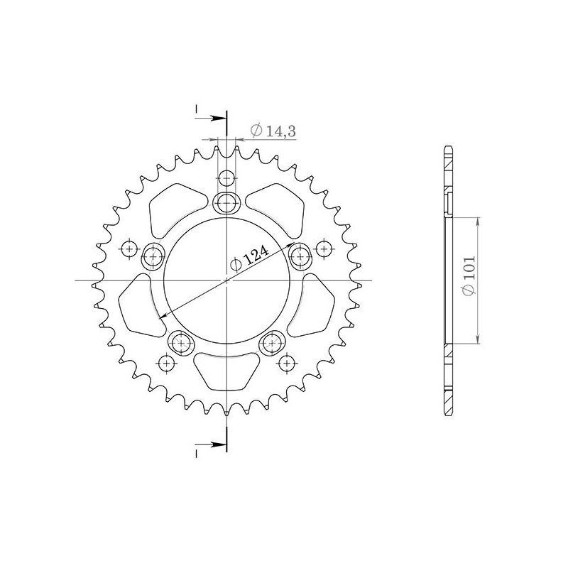 CORONA S AL P525-D38 SGR - SPROCKETS  KTM Super Duke / R 990 07/13