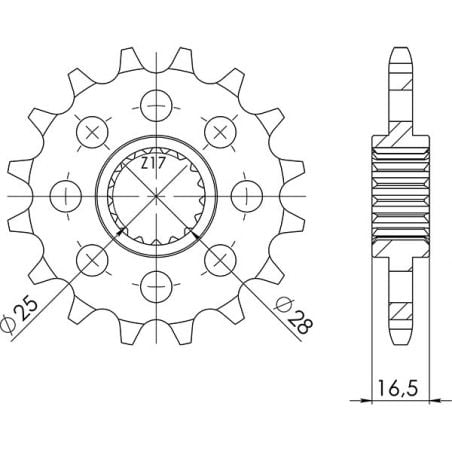 PIGNONE S AC P525-D17 SGR - SPROCKETS  KTM RC8 1190 10/11