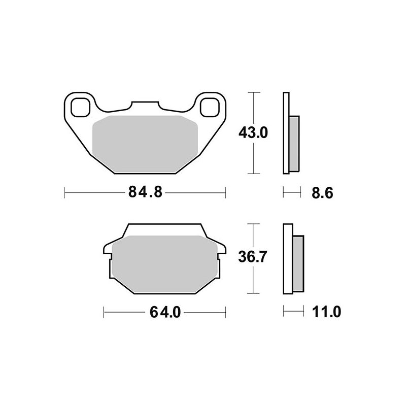 154HM PASTIGLIA FRENO ANT. SBS 154HM KYMCO Agility Plus 2T R16 50 14/19  SBS