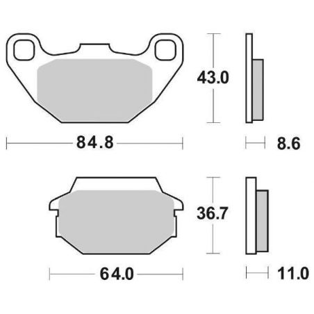PASTIGLIA FRENO ANT. SBS 154HF KYMCO Agility 4T R16 E3 (C20000) 125 08/15
