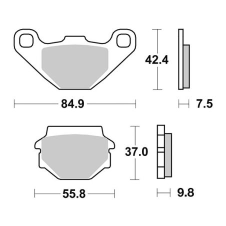 PASTIGLIA FRENO POST. SBS 135HM KYMCO Agility 4T R16 E3 (C20000) 125 08/15