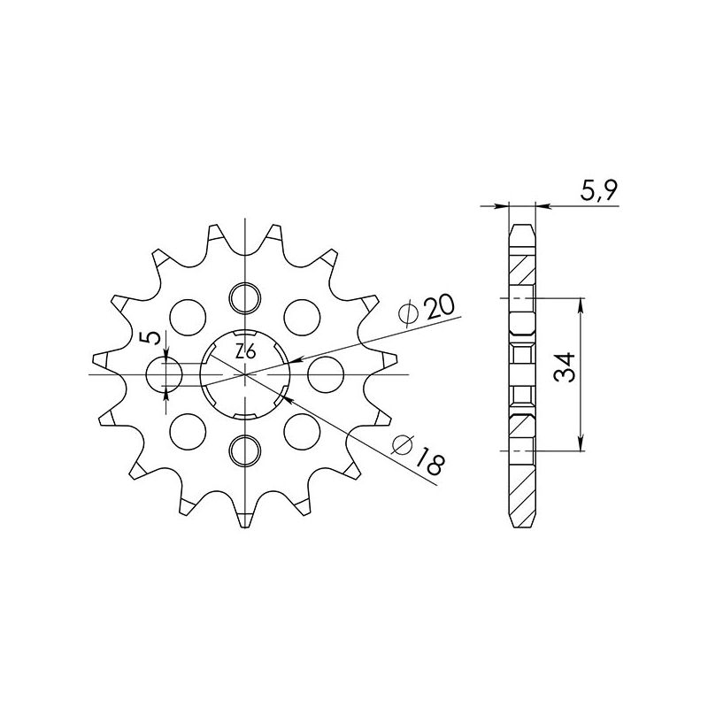 544930016 PIGNONE S AC P428-D16 SGR - SPROCKETS KYMCO Zing 125 07/08  SGR - SPROCKETS