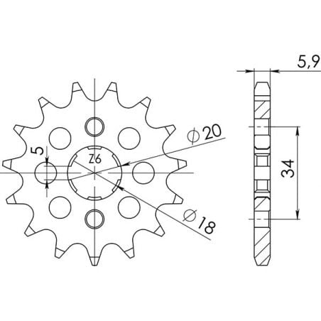 PIGNONE S+2 AC P428-D16 SGR - SPROCKETS  KYMCO Zing 125 07/08