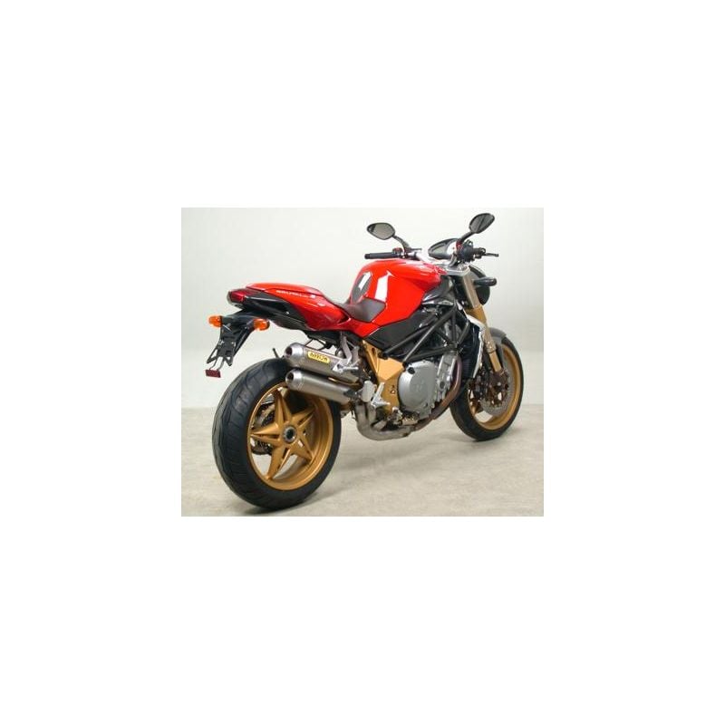 71665PR Terminali Round-Sil titanio omologati (sup.+ inf.) MV Agusta BRUTALE 910 2007-2008 910 cc