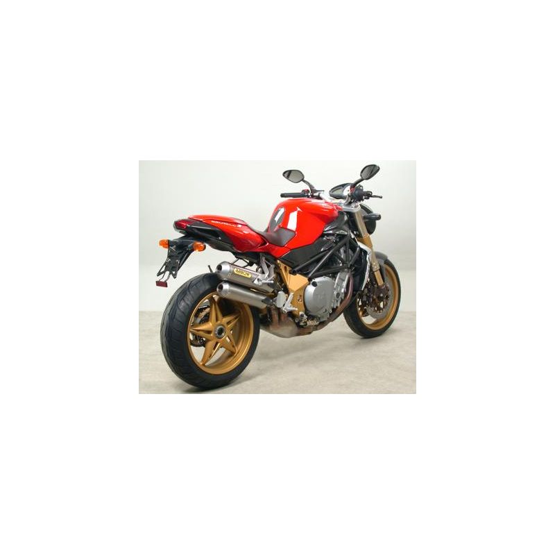 71665PR Terminali Round-Sil titanio omologati (sup.+ inf.) MV Agusta BRUTALE 910 2007-2008 910 cc