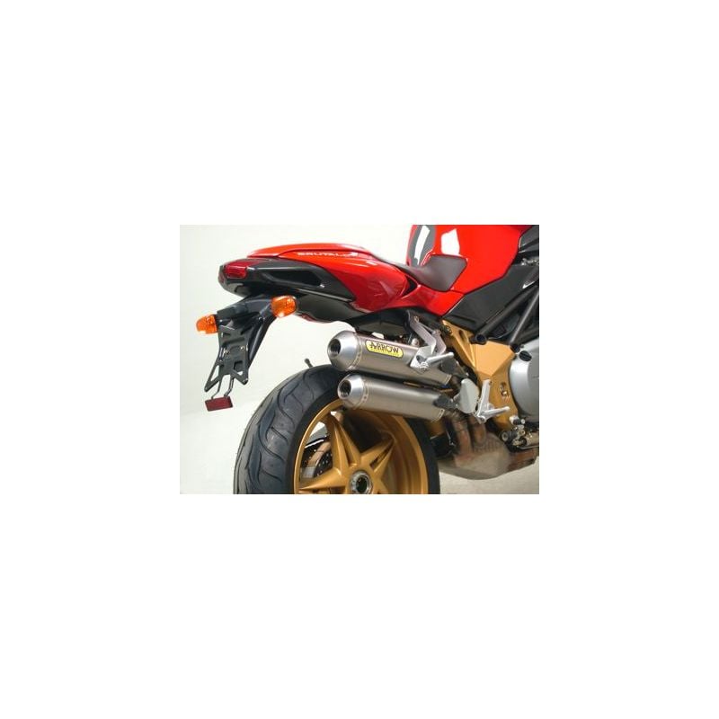 71665PR Terminali Round-Sil titanio omologati (sup.+ inf.) MV Agusta BRUTALE 910 2007-2008 910 cc