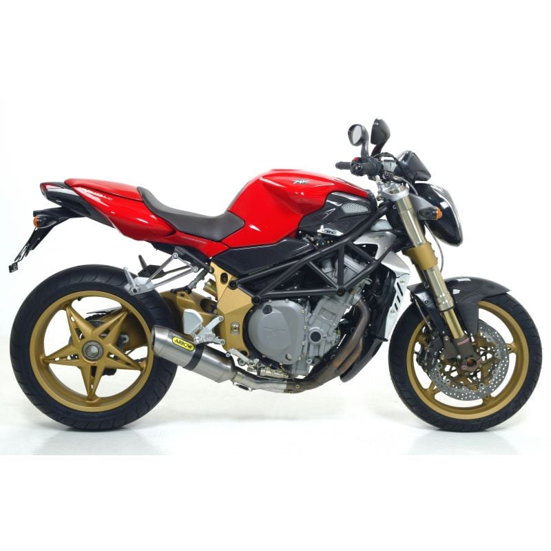 71665PR Terminali Round-Sil titanio omologati (sup.+ inf.) MV Agusta BRUTALE 910 2007-2008 910 cc