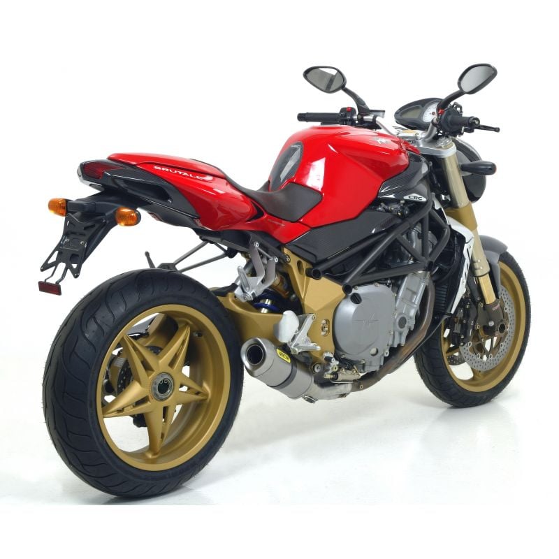 71665PR Terminali Round-Sil titanio omologati (sup.+ inf.) MV Agusta BRUTALE 910 2007-2008 910 cc