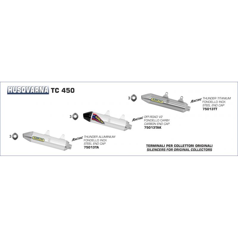 Terminale Off-Road Thunder titanio Husqvarna TC 450 2001-2005 450 cc
