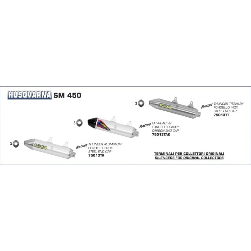Terminale Off-Road Thunder titanio Husqvarna SM 450 2004-2005 450 cc