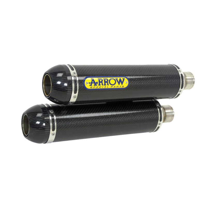 Terminali Round-Sil carbonio omologati (Dx+ Sx) Yamaha MT-03 2005-2014 650 cc
