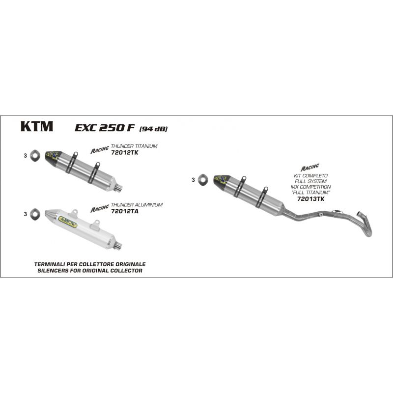 72013TK Kit completo Off-Road MX Competition con fondello carby KTM EXC 250 F 2009- 250 cc