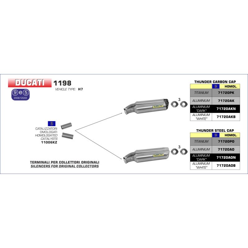 Kit completo COMPETITION (per moto elaborate) con dBKiller Ducati 1198 2009-2012 1200 cc