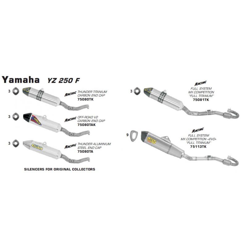 Terminale Off-Road Thunder titanio con fondello carby Yamaha YZ 250 F 2010-2013 250 cc
