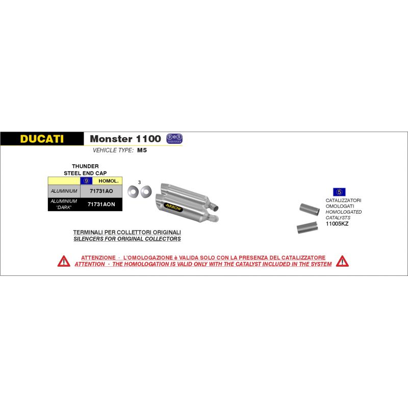 71416MI Collettori racing Ducati MONSTER 1100 2009-2010 1100 cc 8019799046832 ARROW