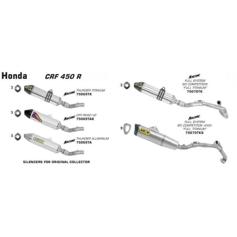 Terminale Off-Road Thunder alluminio Honda CRF 450 R 2009-2010 450 cc