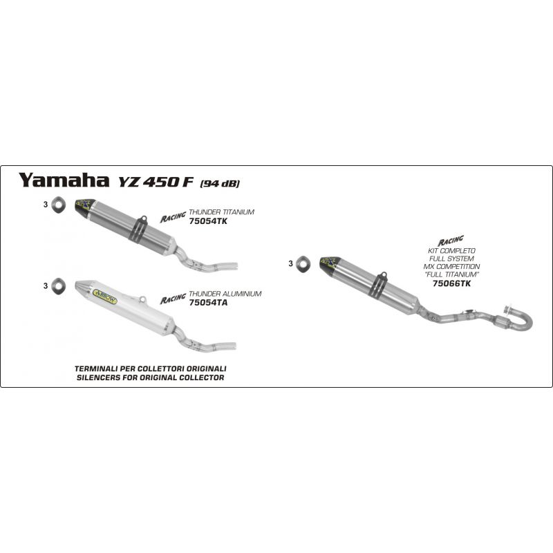 75066TK Kit completo Off-Road MX Competition con fondello carby Yamaha YZ 450 F 2008-2009 450 cc