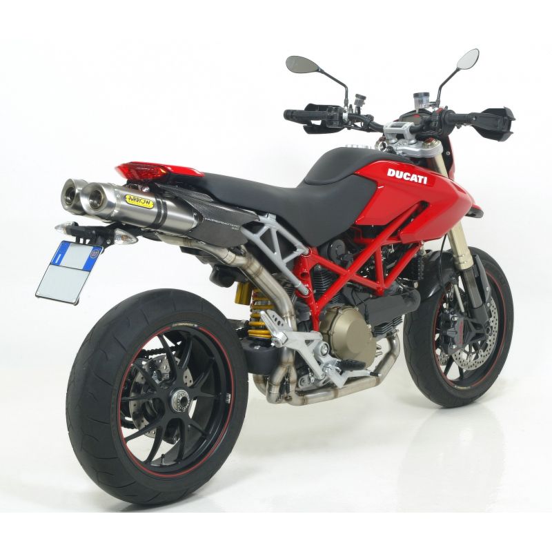 Terminali Thunder alluminio Dark" (Dx+Sx) con fondello carby - versione corta" Ducati Hypermotard 1100 2007-2012 1100 cc
