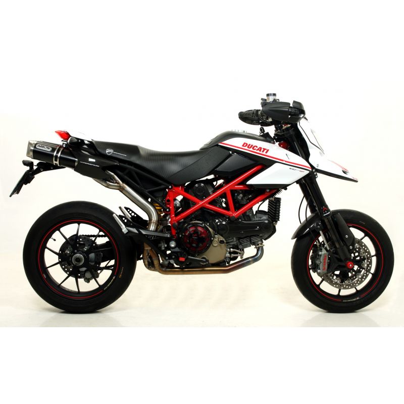 Terminali Thunder alluminio Dark" (Dx+Sx) con fondello carby - versione corta" Ducati Hypermotard 1100 2007-2012 1100 cc