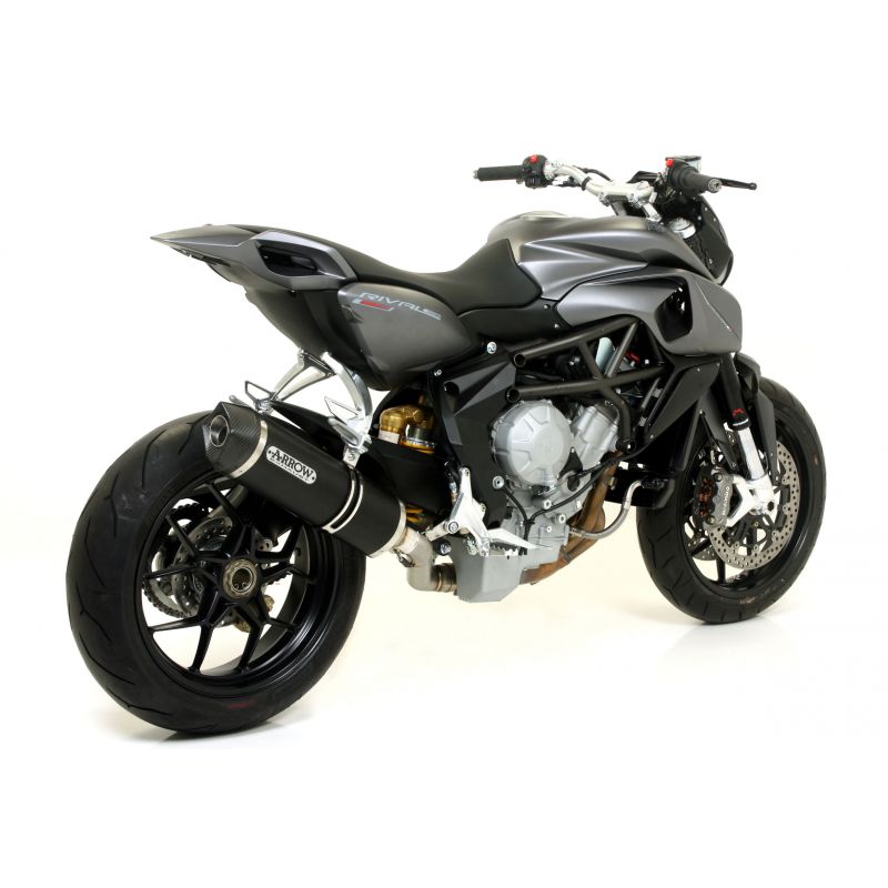 Terminale Race-Tech Approved alluminio Dark" con fondello carby" MV Agusta RIVALE 800 2014-2016  cc