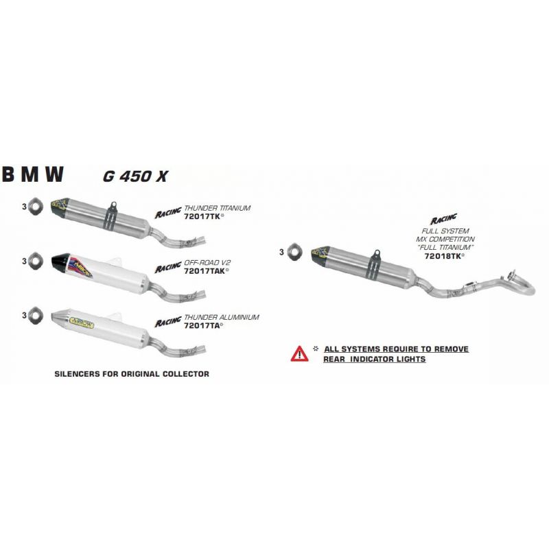Terminale Off-Road V2 BMW G 450 X 2008-2012 450 cc