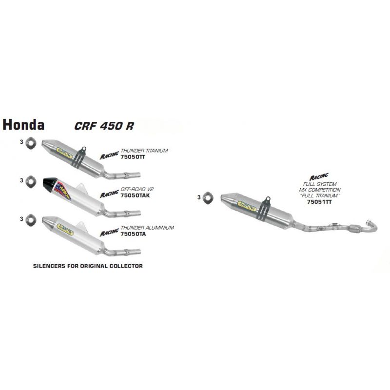 75050TAK Terminale Off-Road V2 Honda CRF 450 R 2006-2008 450 cc 8019799058484 ARROW