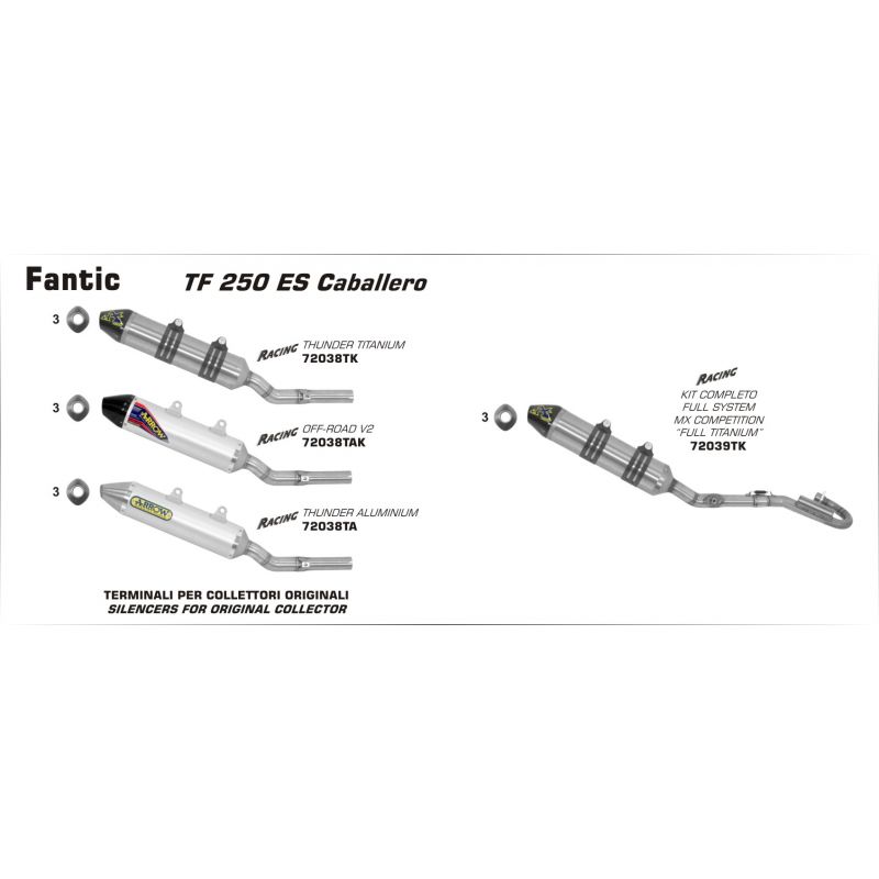 Terminale Off-Road Thunder titanio con fondello carby Fantic Motor TF 250 ES Caballero 2013- 250 cc