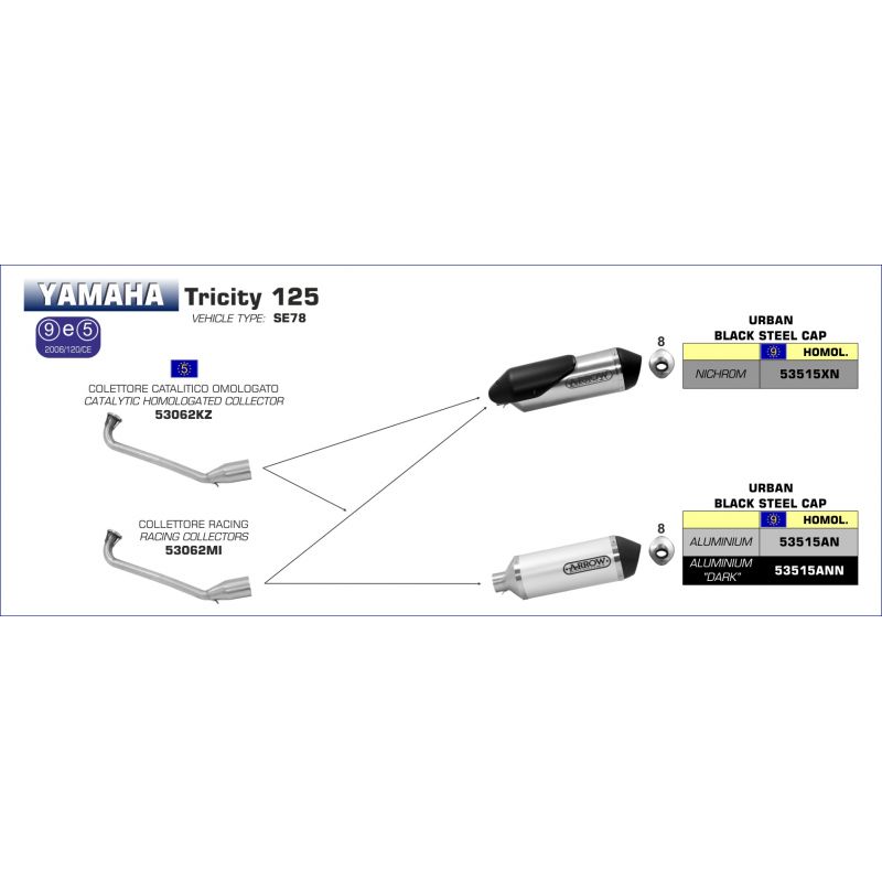 Scarico Reflex 2.0 Yamaha Tricity 125 2014-2016 125 cc