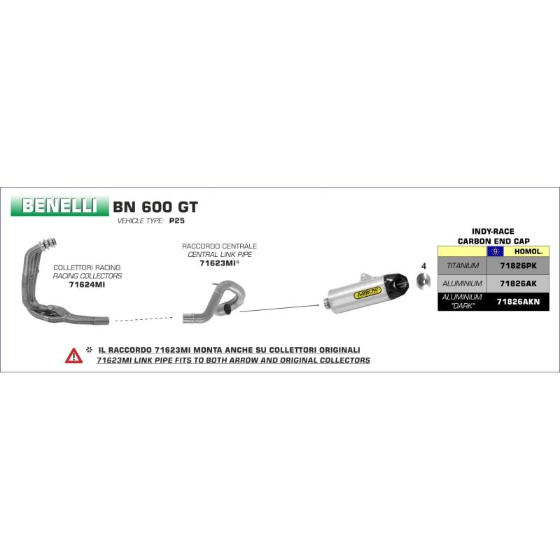 Raccordo centrale Benelli BN 600 GT 2013-2016 600 cc