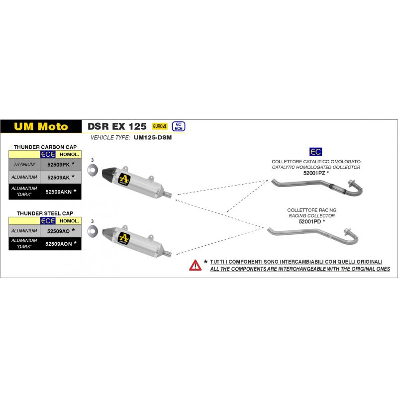 Collettore Racing UM Moto UM DSR EX 125 2018-2020 125 cc