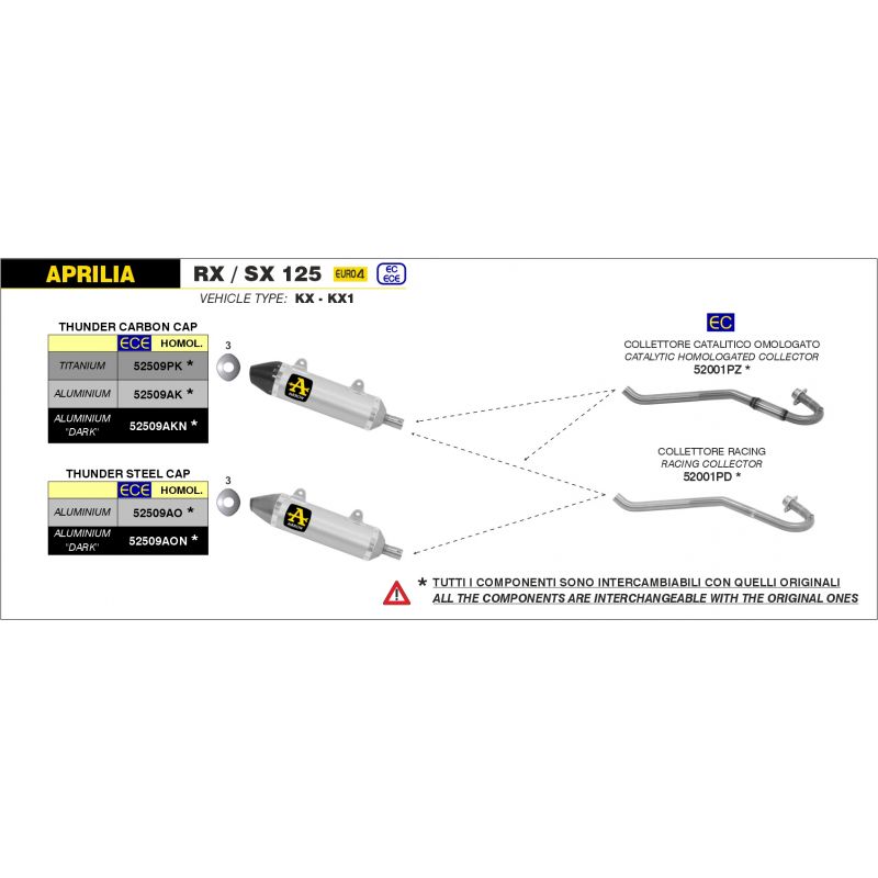 Collettore Racing Aprilia RX / SX 125 2018-2020 125 cc