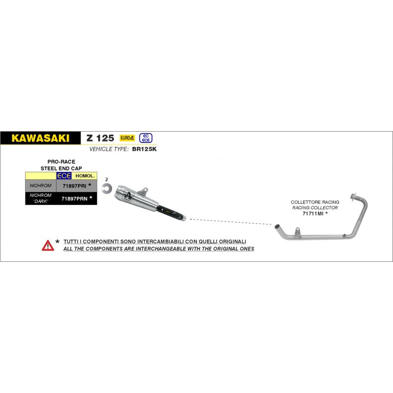 Collettore Racing Kawasaki Z 125 2019-2020 125 cc