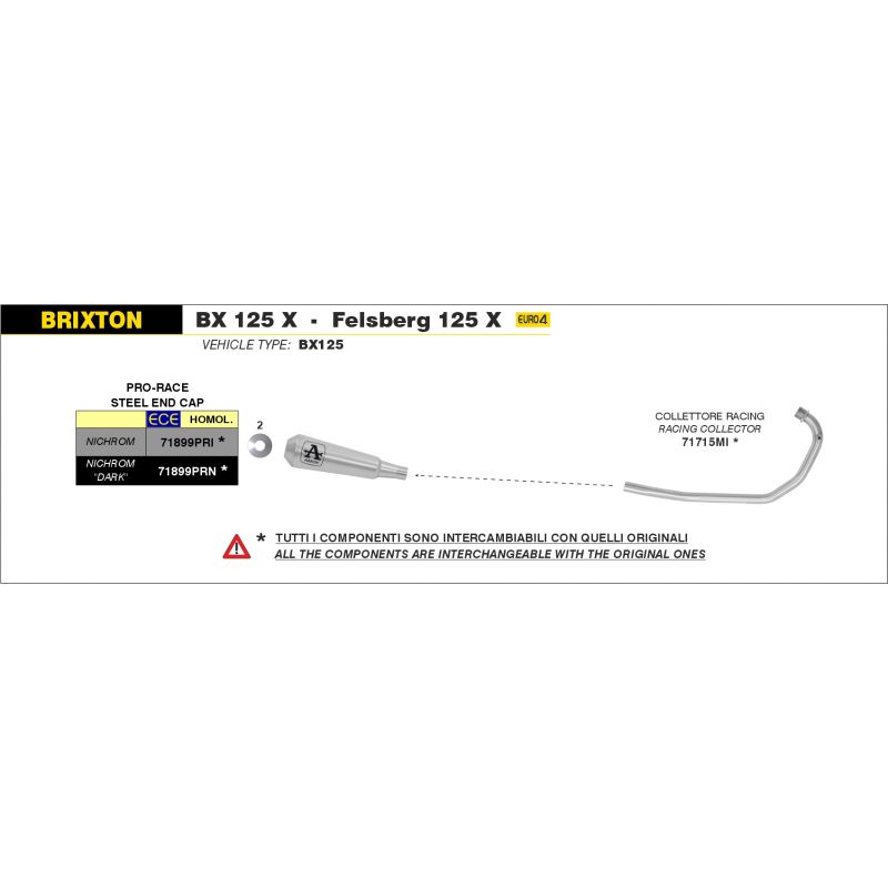 Collettore Racing Brixton BX 125 X / Felsberg 125 X 2019-2020 125 cc