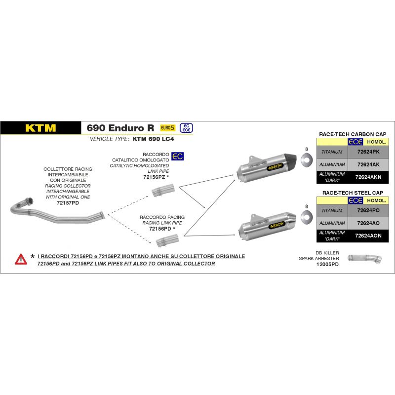 72156PD Raccordo KTM 690 Enduro R 2021- 690 cc 8019799105751 ARROW