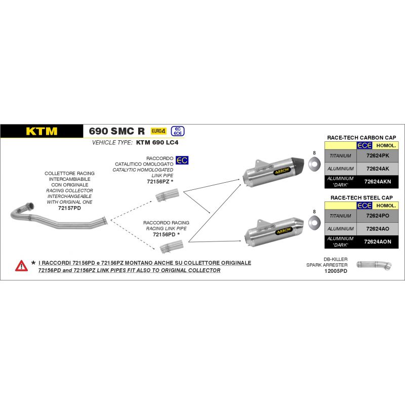 12005PD DB-Killler Spark arrester per terminali Race-Tech KTM 690 SMC R 2021- 690 cc 8019799096073