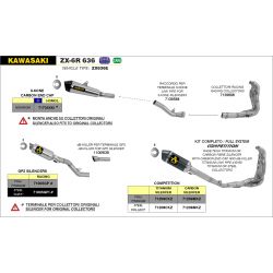 Kit completo COMPETITION FULL TITANIUM" con silenziatore in carbonio" Kawasaki ZX-6R 636 2013-2016 636 cc