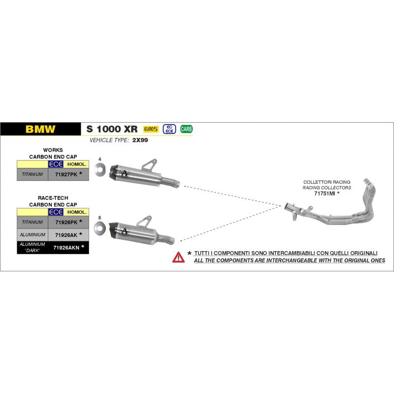 Collettori racing BMW S 1000 XR 2020-2021 1000 cc