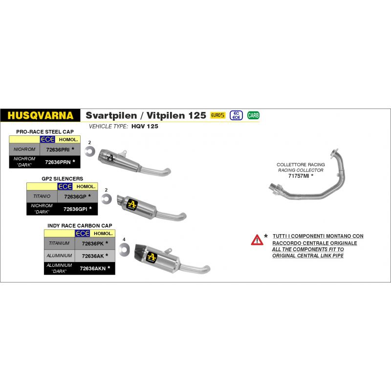 Terminale Indy Race titanio con fondello carby Husqvarna Svartpilen / Vitpilen 125 2021-2022 125 cc