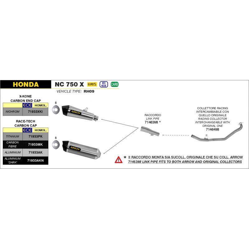 Terminale X-Kone Honda NC 750 X 2021-2022 750 cc