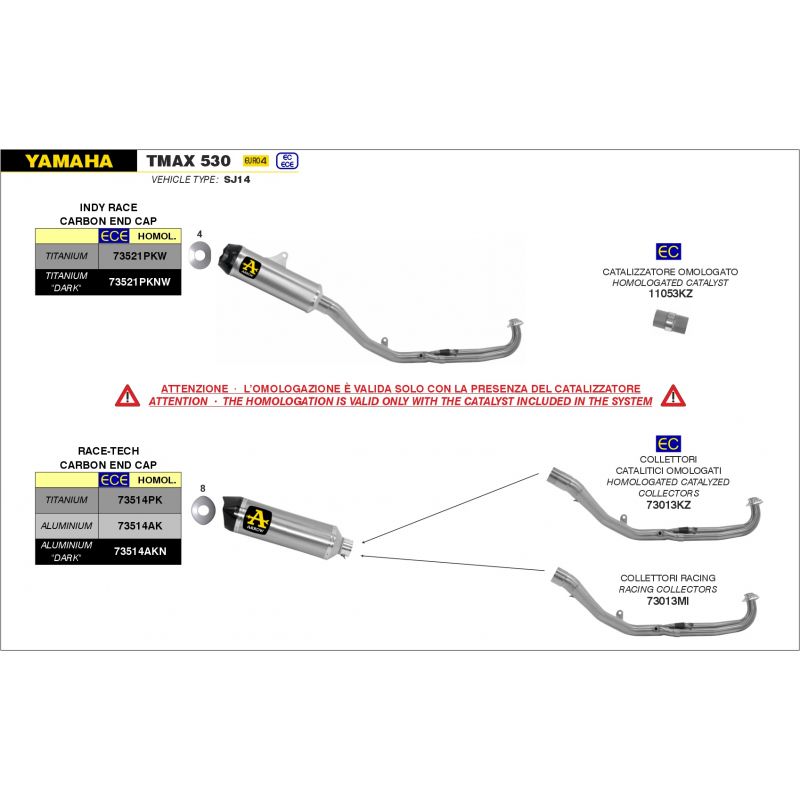 73521PKNW Kit completo con terminale Indy Race in titanio Dark" Yamaha TMAX 560 2020-2021 560 cc
