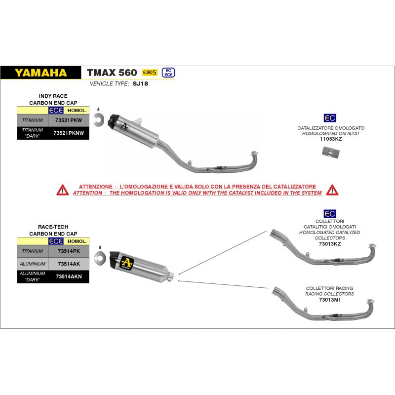 73521PKNW Kit completo con terminale Indy Race in titanio Dark" Yamaha TMAX 560 2020-2021 560 cc