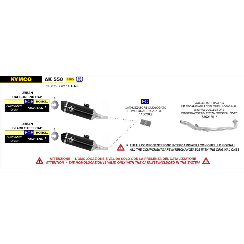 Kit catalizzatore Kymco AK 550 2021-2022 550 cc