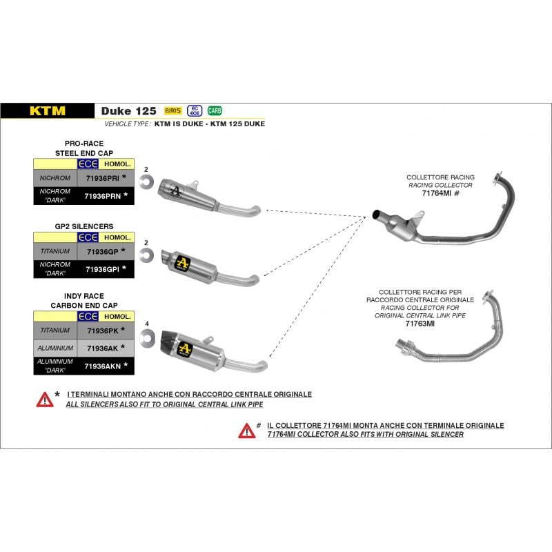 Collettore Racing KTM DUKE 125 2021-2022 125 cc