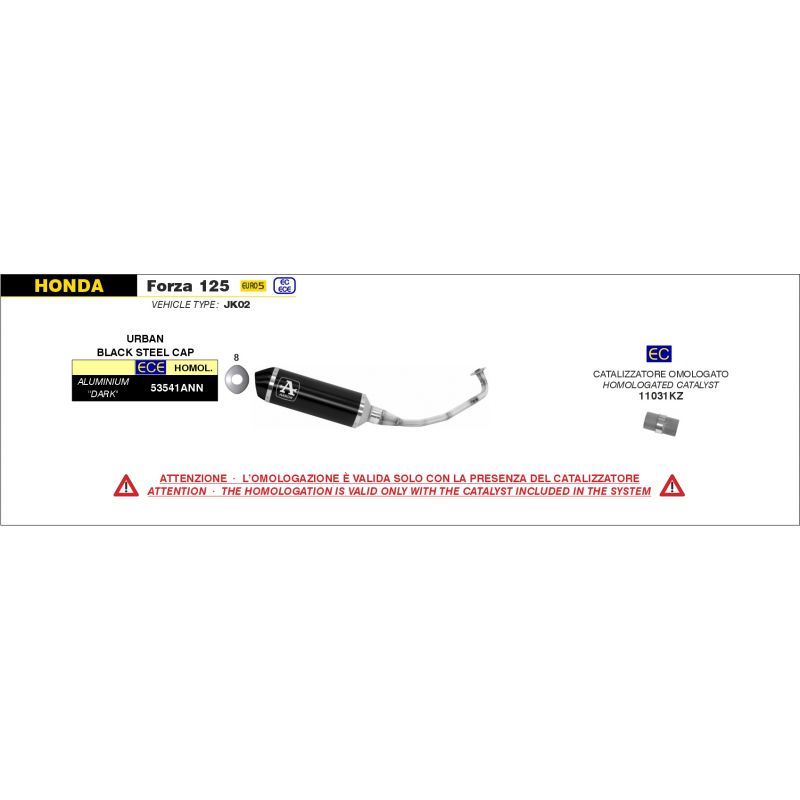 Kit catalizzatore Honda FORZA 125 2021- 125 cc
